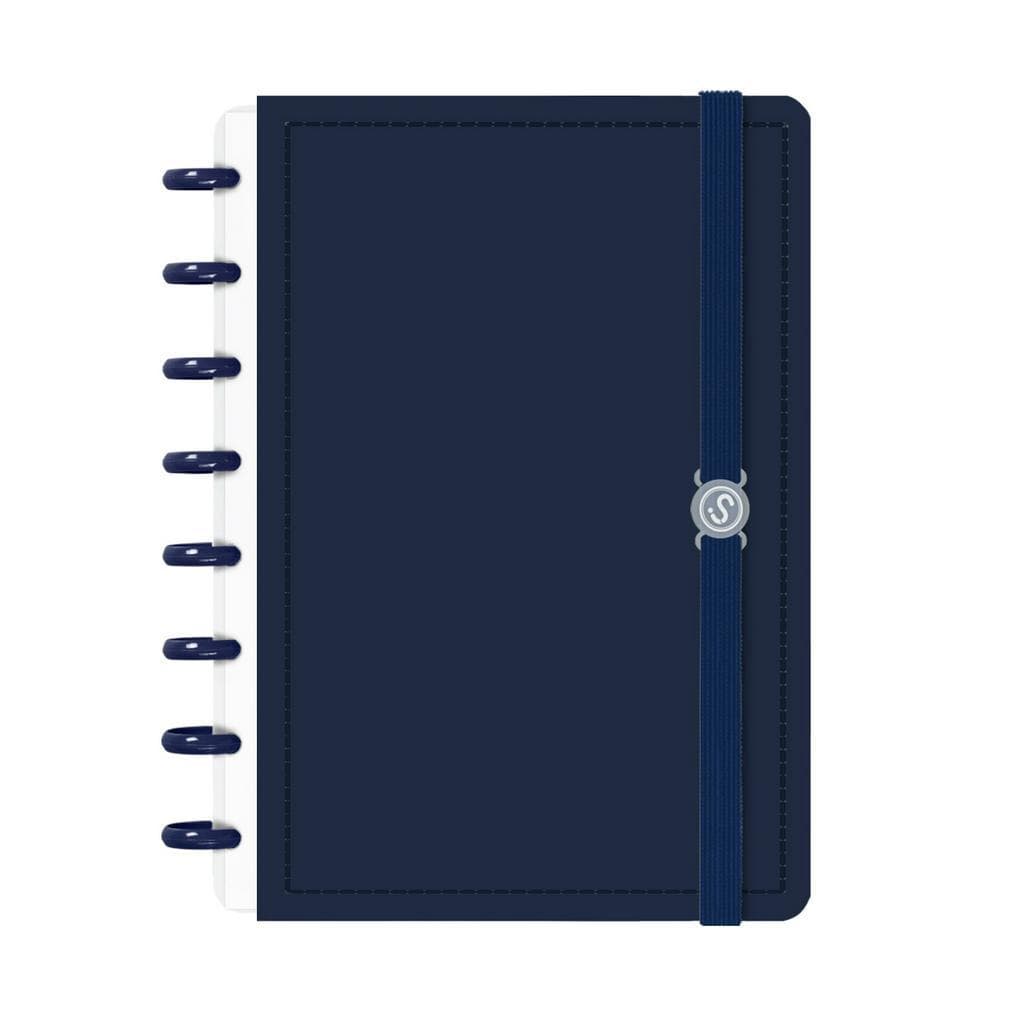 Caderno De Disco Iscool Inteligente Capa Dura 80 Folhas Solid Colors Azul Marinho