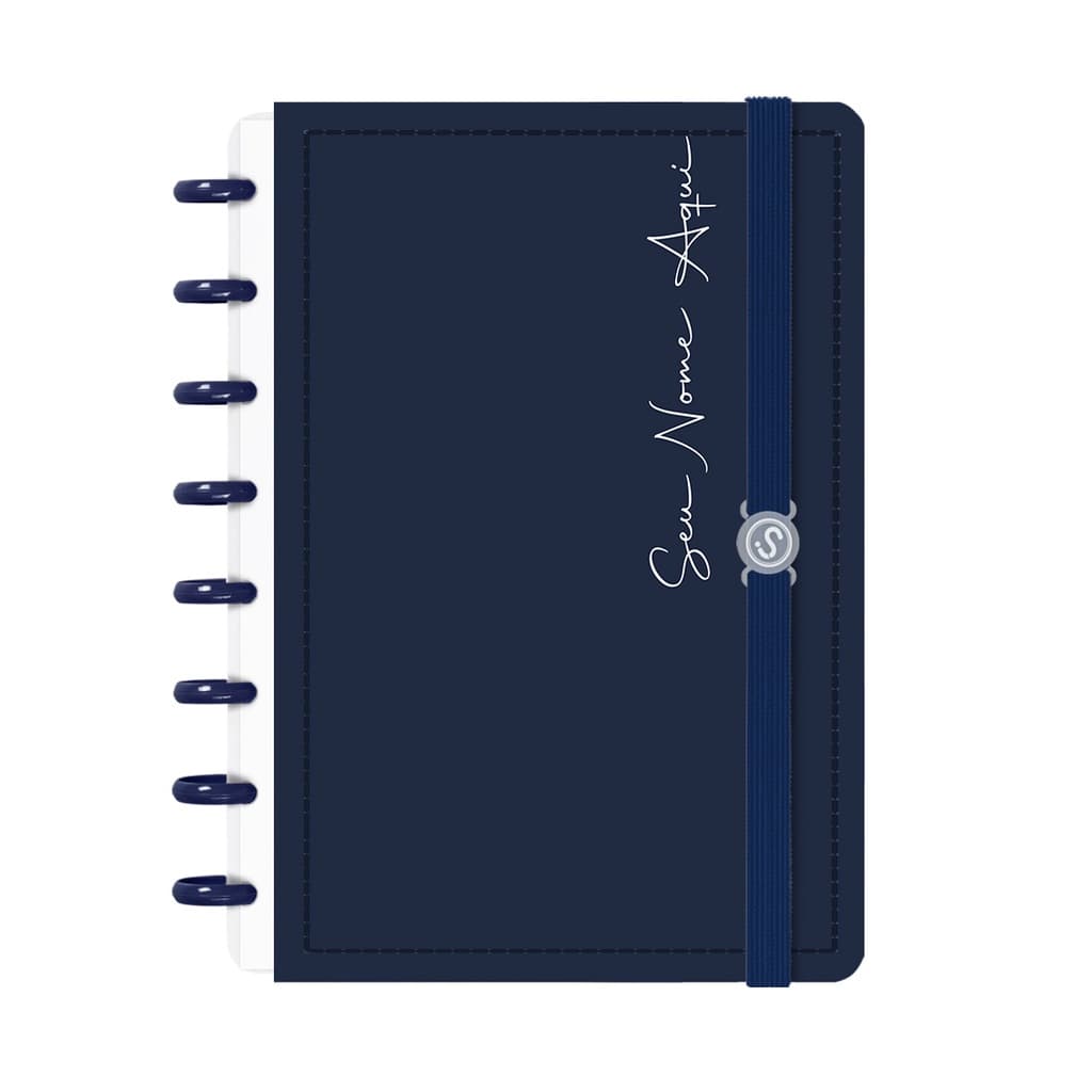 Caderno De Disco Iscool Inteligente Personalizado 80 Folhas Solid Colors Azul Marinho