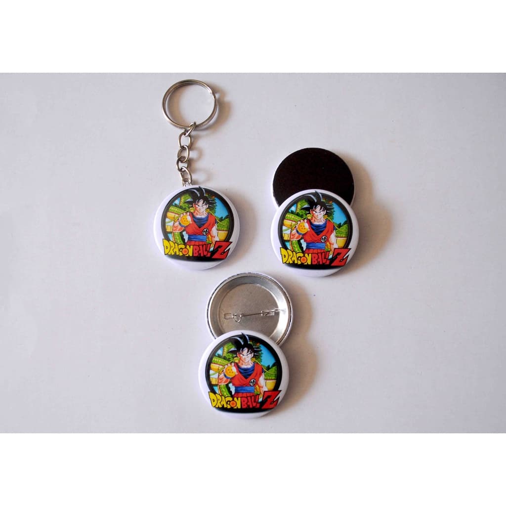 DRAGONBALL -Pacote -Chaveiro , botton /broche / button  , ímã - DragonBall - Kit contendo 3 peças