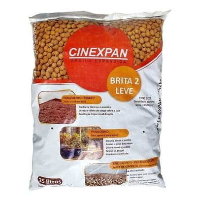 Argila Expandida 10kg  Vasos Jardins 25 Litros Cinexpan