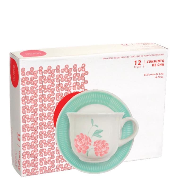 DONNA BLOOM CJ XICARA CHA C/ PIRES 12 PCS