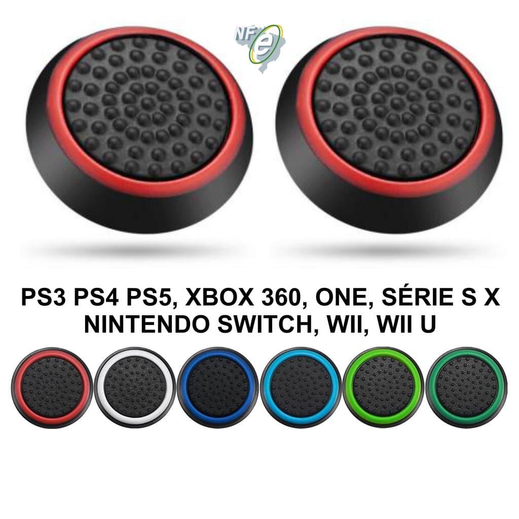 Par de Grips P/ Controle Joystick de Xbox One Series Playstation 3 4 5 Ps3 Ps4 Ps5 Nintendo Switch