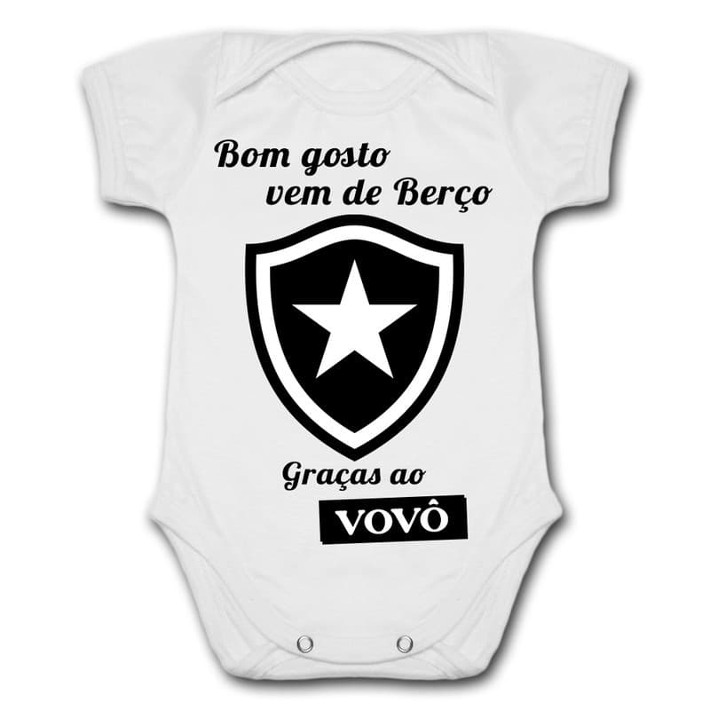 Body de Bebê Personalizado Botafogo Bom Gosto Vem de Berço Graças Ao Vovô