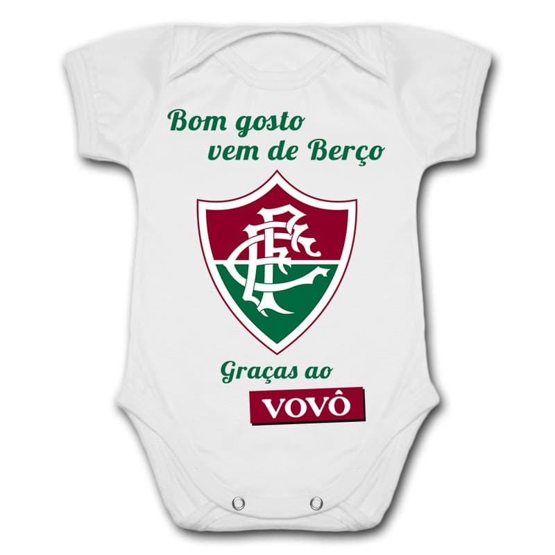 Body de Bebê Personalizado Fluminense Bom Gosto Vem de Berço Graças Ao Vovô