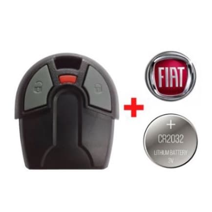 Capa Controle Alarme Fiat Uno Palio Strada + Logo + Bateria Oca
