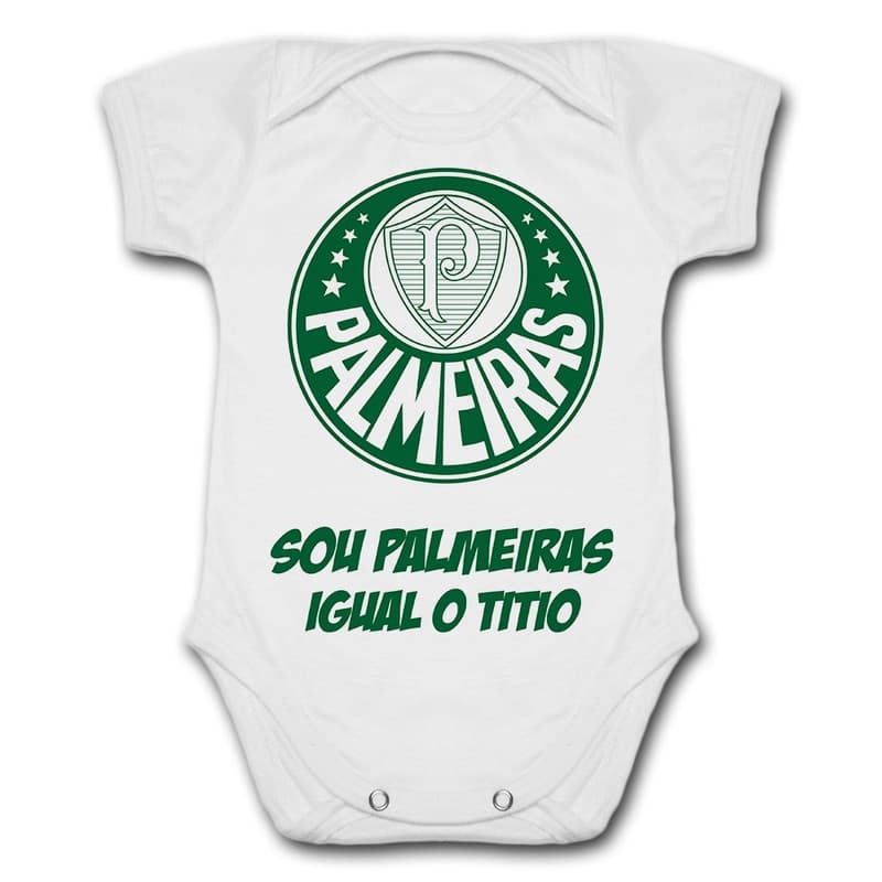 Body de Bebê Personalizado Palmeiras Palmeirense Sou Palmeiras Igual o Titio