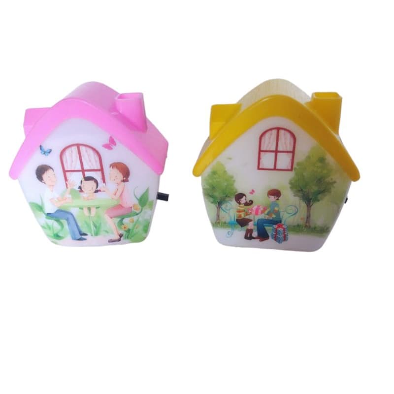Luminária Noturna LED de Parede em  formato de  Casinha Abajur infantil
