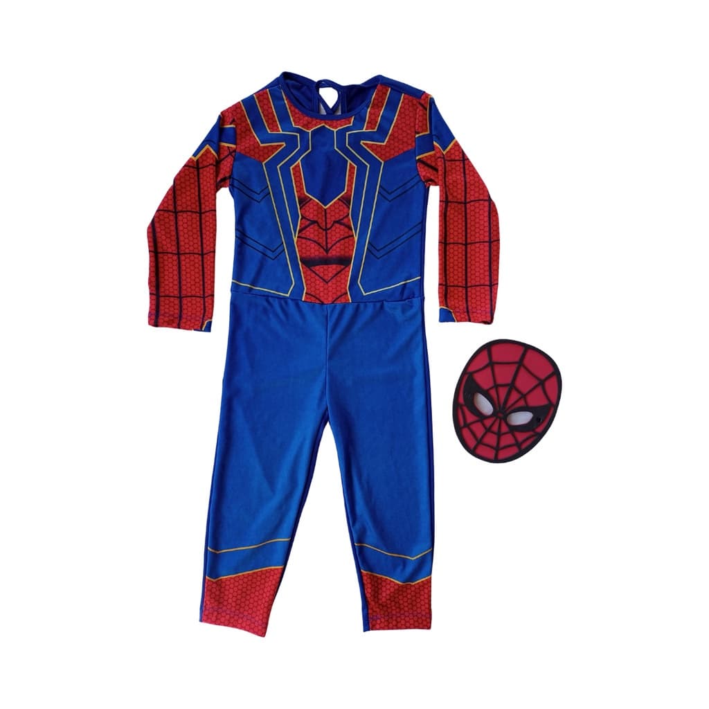 Fantasia Infantil Manga Longa Macacão Homem Aranha de Ferro Infantil