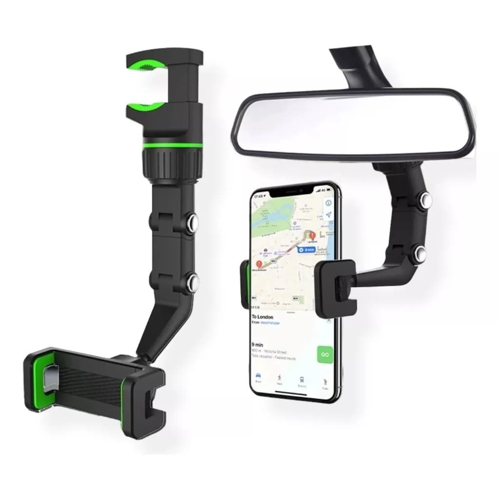 Suporte de Celular Multifuncional Carro Retrovisor Universal Ajustável 360°