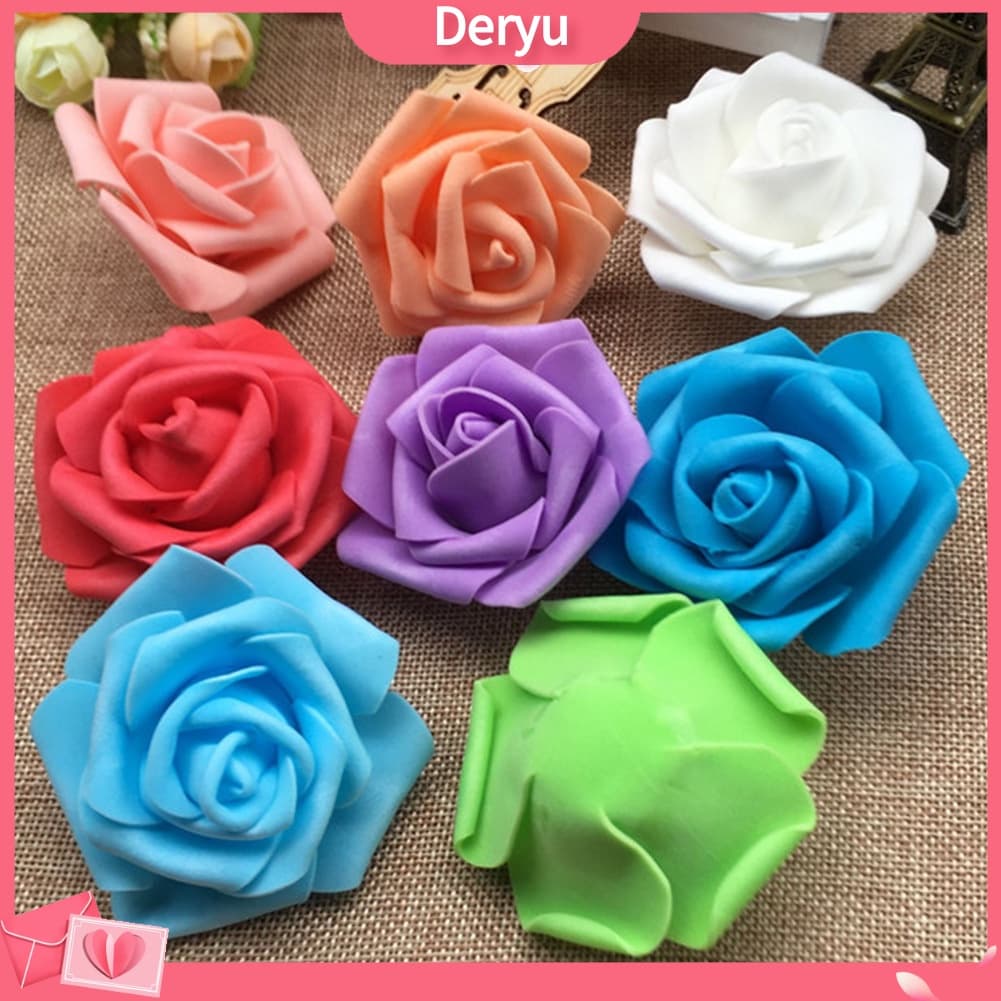 [deryu] 25/50/100Pcs Flores De Espuma De PE Artificial Cabeça De Casamento Decoração De Sala Em Casa