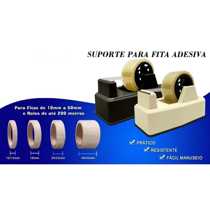 DISPENSER SUPORTE APLICADOR PARA FITAS ADESIVA CREPE LARGA GRANDE FINA ATÉ 200 METROS DE LARGURA