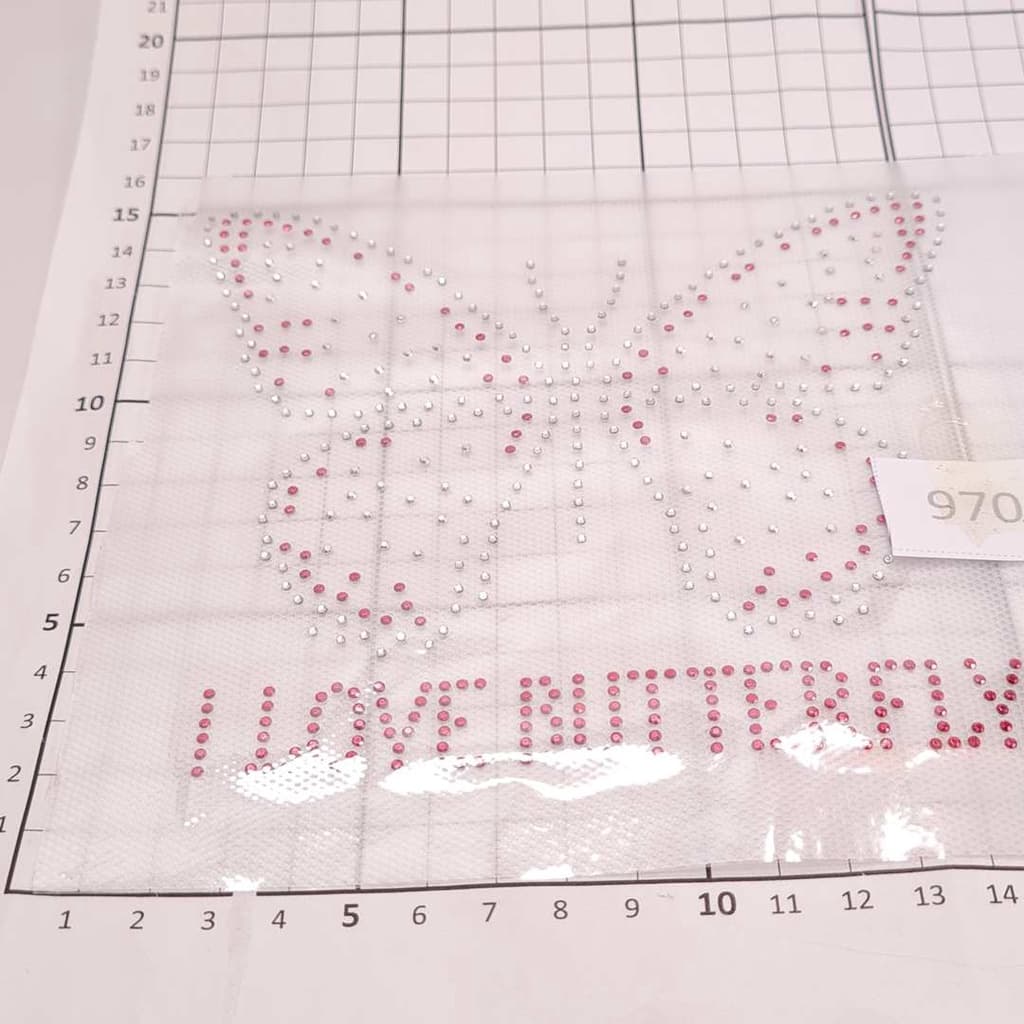 2 unidades Cartela Termocolante Borboleta Butterfly Sextavada Hotfix 13x13cm Incolor Vermelho 9702 001 622G57