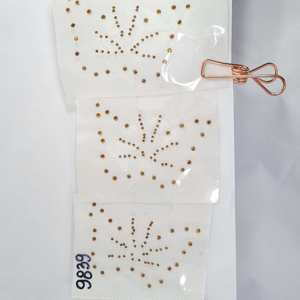 2 unidades Cartela Termocolante Borboleta Strass Cristal Hotfix 8x15cm Amarelo 9839
