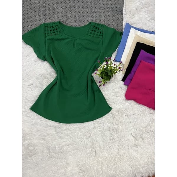 Blusa feminina manga curta lisa (blusa 03)