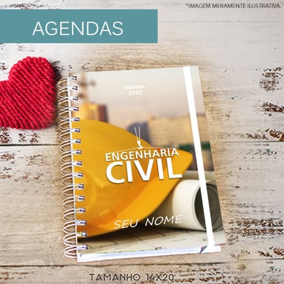 Agenda 2026 engenharia civil profissional Caderno profissão engenheiro capa dura