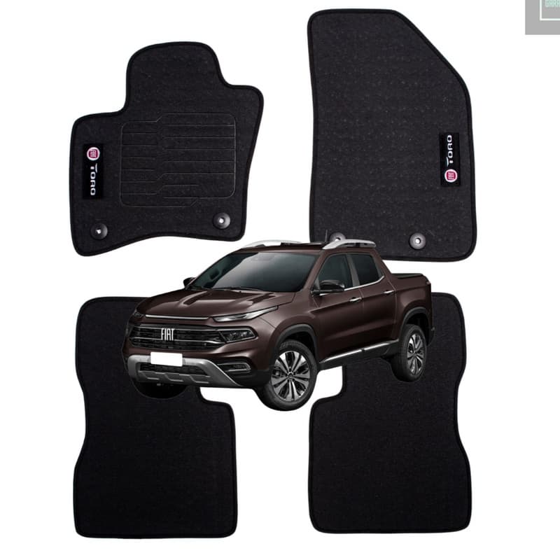 Jogo Tapete Borracha Específico P/ Fiat Toro 2016 A 2023 4pç