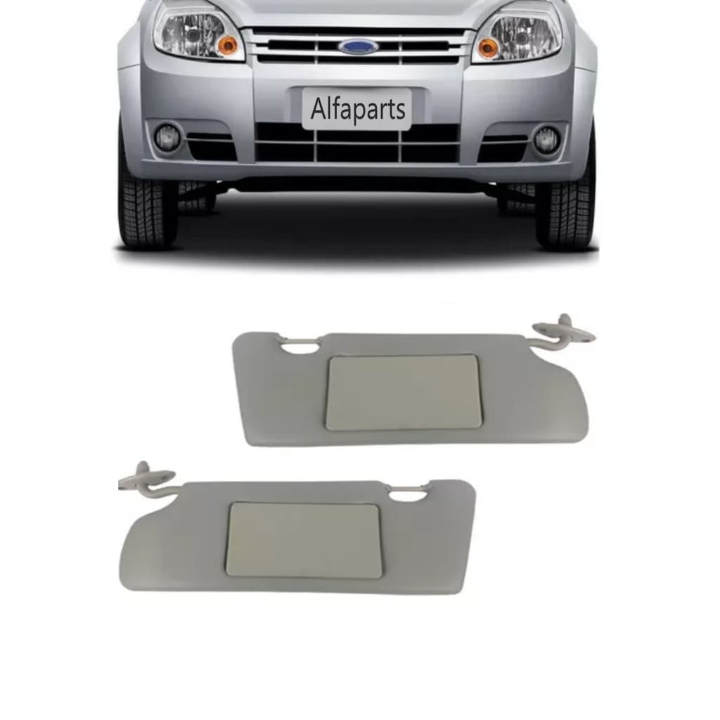 Par Quebra Sol Cinza com Espelho Ford Ka 2001 a 2013