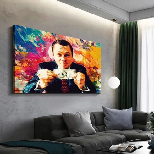 Quadro O Lobo de Wall Street 110x80cm Sala Quarto Luxo