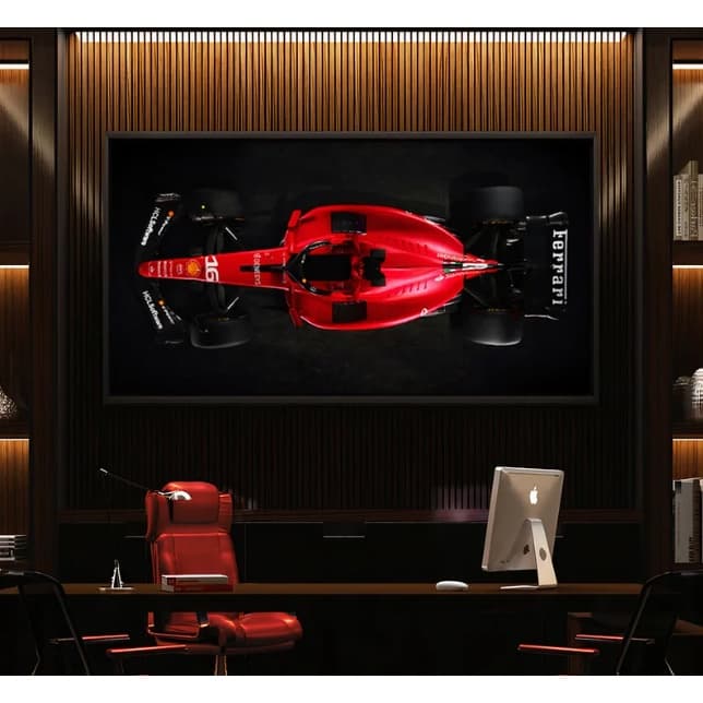 Quadro Decorativo Ferrari F1 110x80cm Sala Quarto