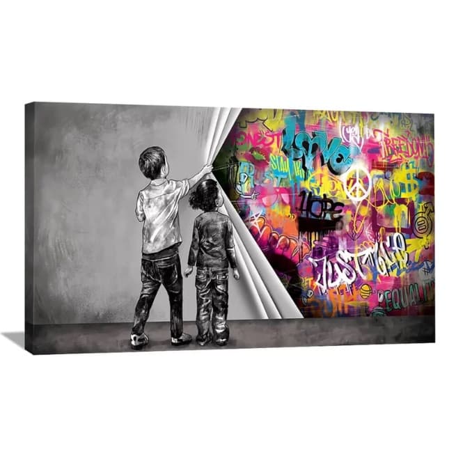 Quadro Decorativo Grafitti justiça revelada 110x80cm Sala Quarto Luxo
