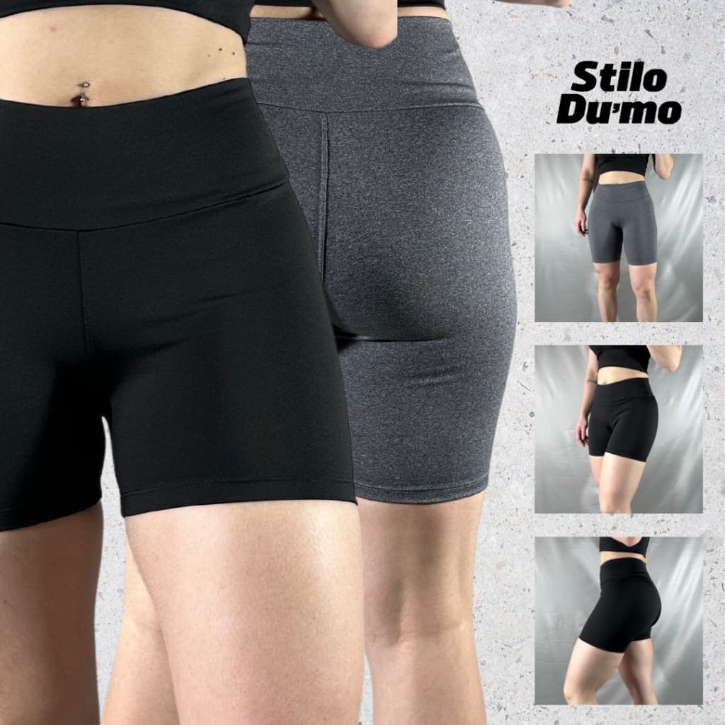 Short Academia Feminino Cós Alto Tecido Poliéster