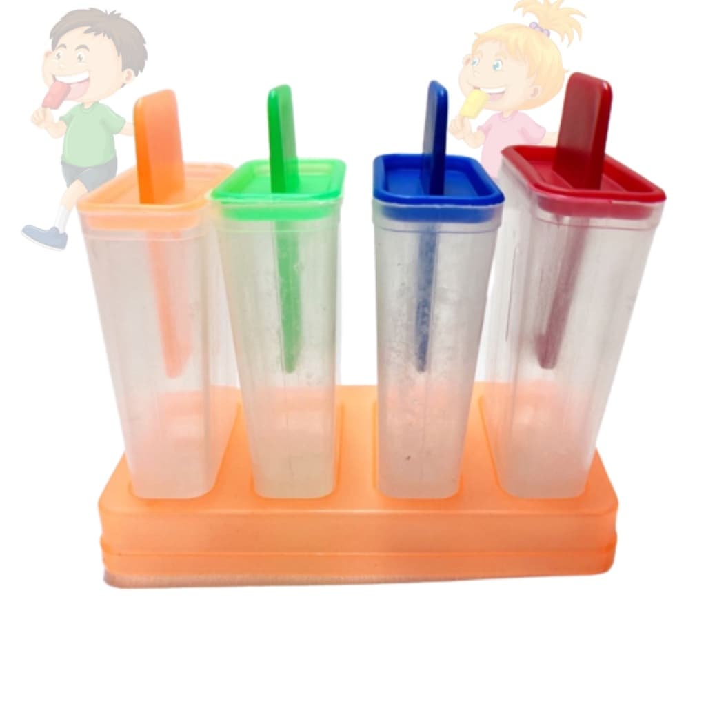 Forma Para Sorvete Com 04 Picolés Fácil E Prático Forminha de Picole em plástico