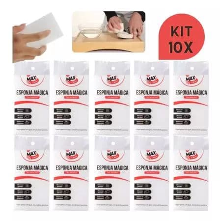 Esponja Magica 10 Unidades Grande Branca Linha Max Clean Clink Tira e Limpa Riscos Envio Rápido
