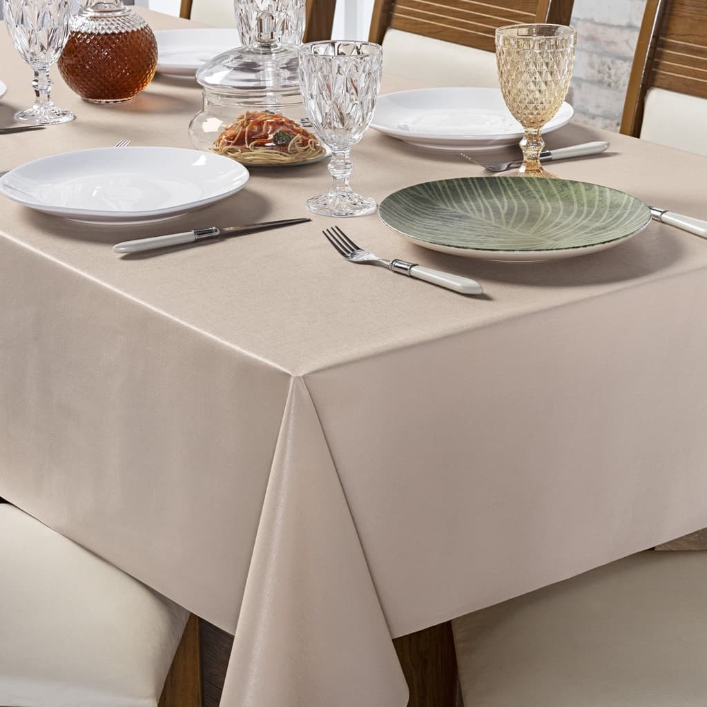 Toalha de Mesa Antiderrapante 6 Lugares Térmica Impermeável 1,40 m x 2,00 m Avelã SALA COZINHA
