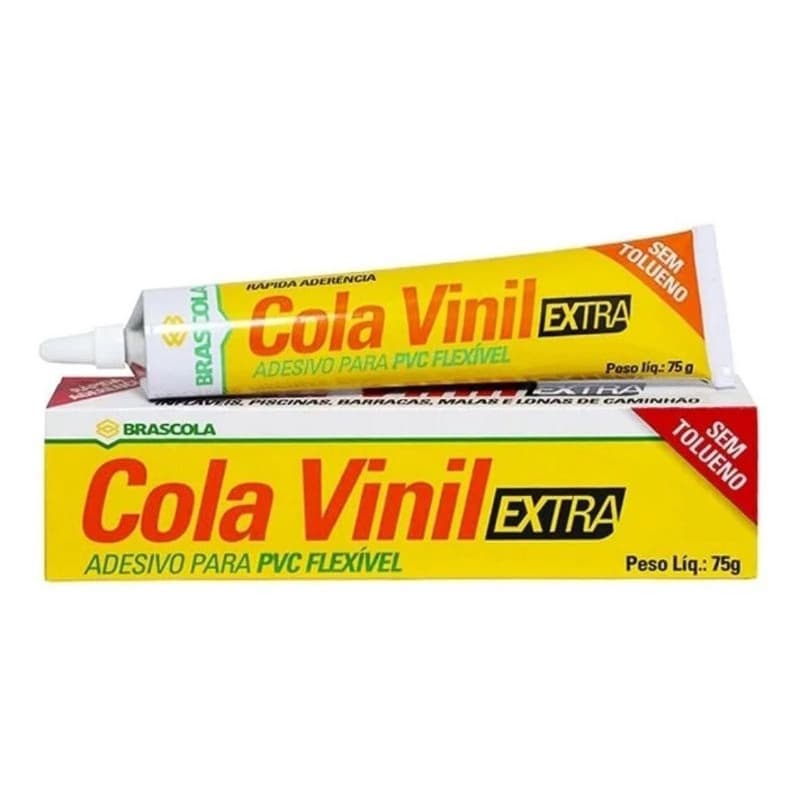 Cola Vinil Extra Pvc Flexível Brascola para Piscina, Lona, Barraca 17gr e 75gr