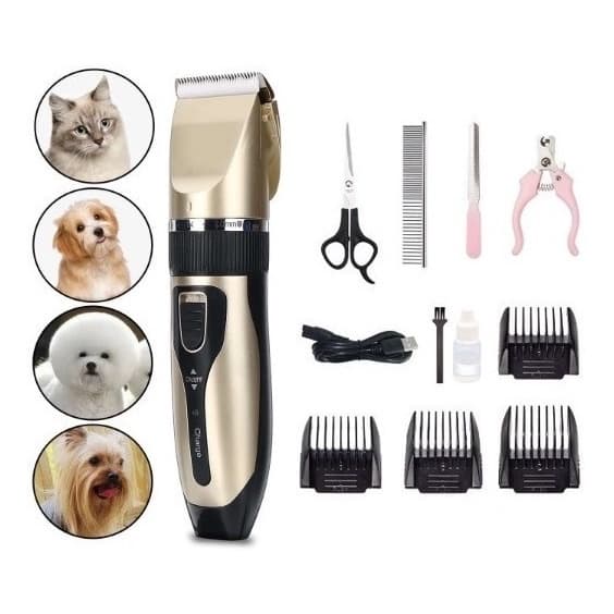 Tosquiadeira Eletrica Máquina De Tosar Pelos Profissional Pet Cachorro Gato Sem Fio Bivolt