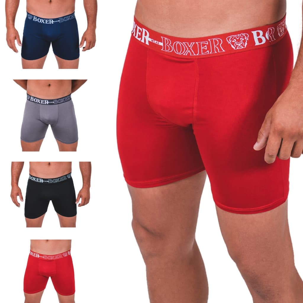Kit C/6 Cueca Boxer Masculino Long Leg Box Lisa Confortavel Revenda