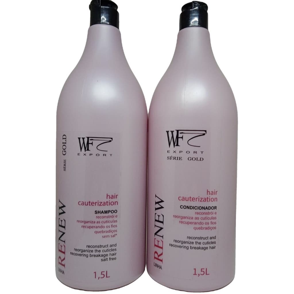 Kit 2 Peças Cabelos Danificados Porosos Ressecados Pontas Duplas Hidratação Reconstrução WF Renew 3L