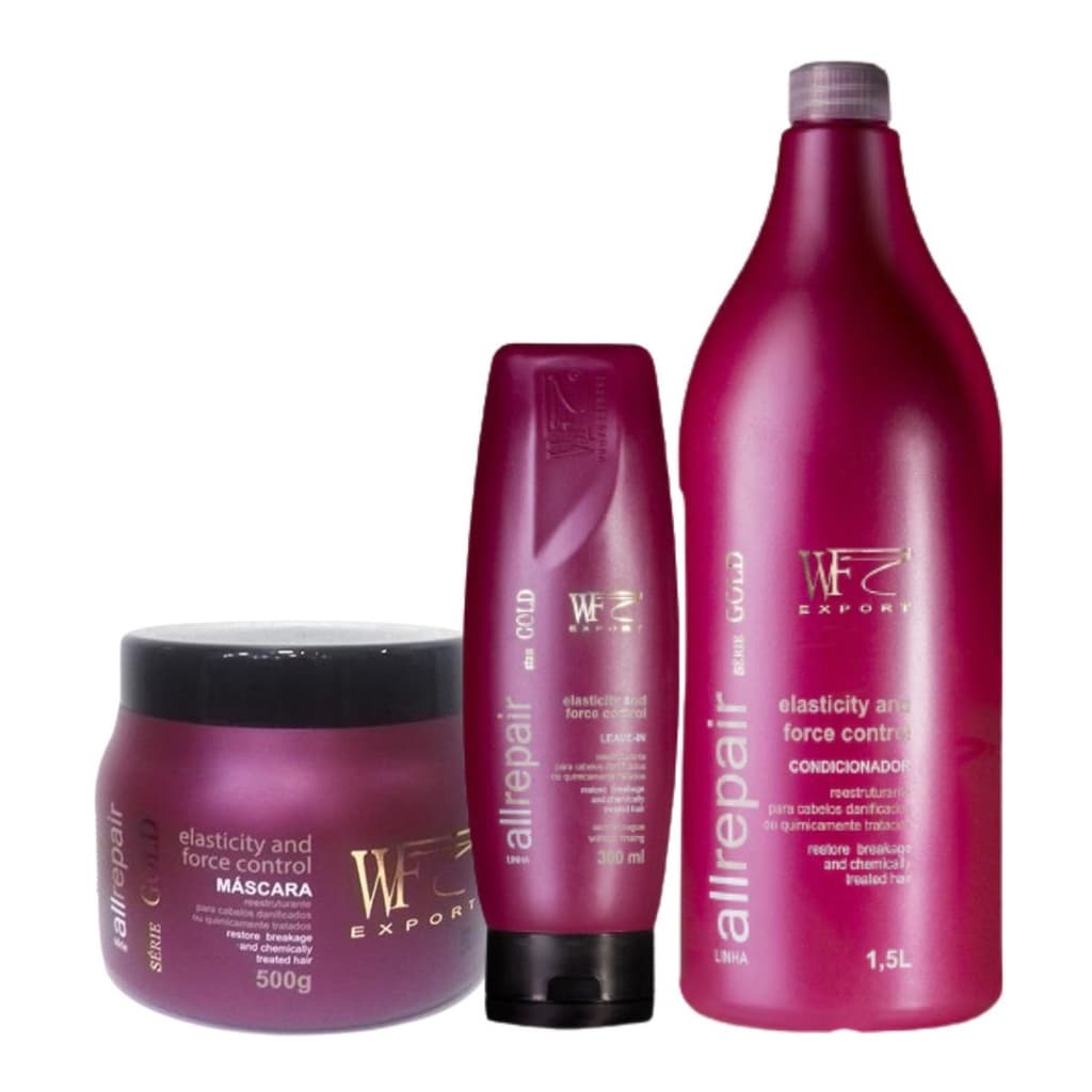 Kit 3 Peças Hidratação Cabelos Com Química e Progressiva Alisamento  Relaxamento  All Repair WF 2,3L