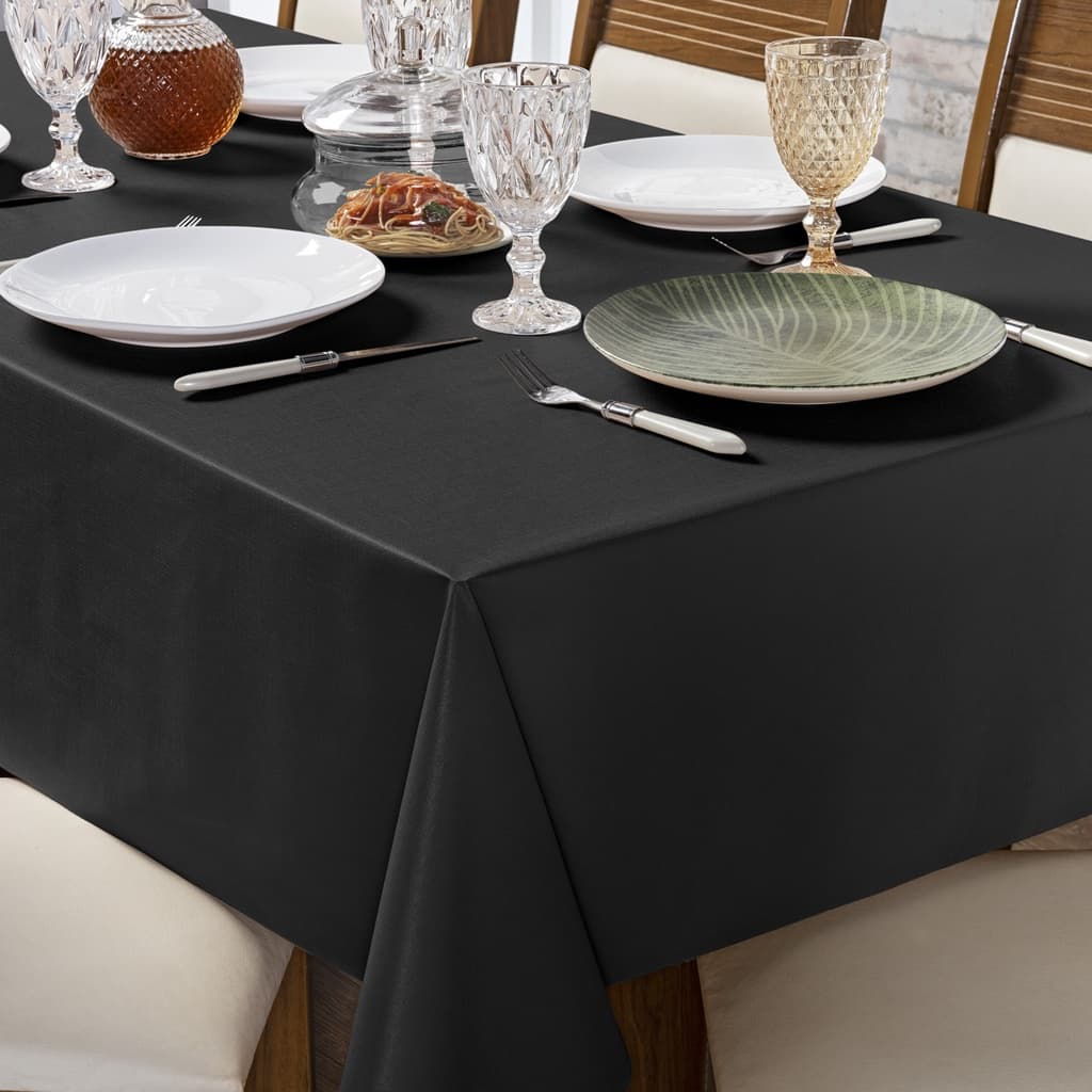 Toalha de Mesa Antiderrapante 4 Lugares Térmica Impermeável 1,40 m x 1,40 m Preto