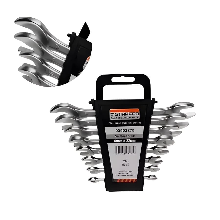 Jogo de Chave Fixa 6-22 8pçs Starfer Profissional Resistente