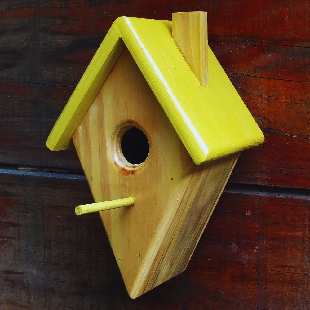Casinha de Passarinho artesanal de madeira envernizada - casa de passarinho -  decoração e Jardim - Quintal - Casa - Varanda - Oficina Dry Wood