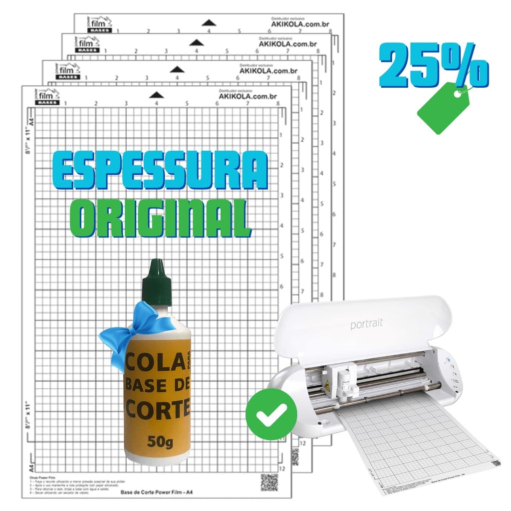 Kit 4 Base de Corte A4 Transparente Silhouette Portrait 2,  3 e 4 Papelaria e Escritório