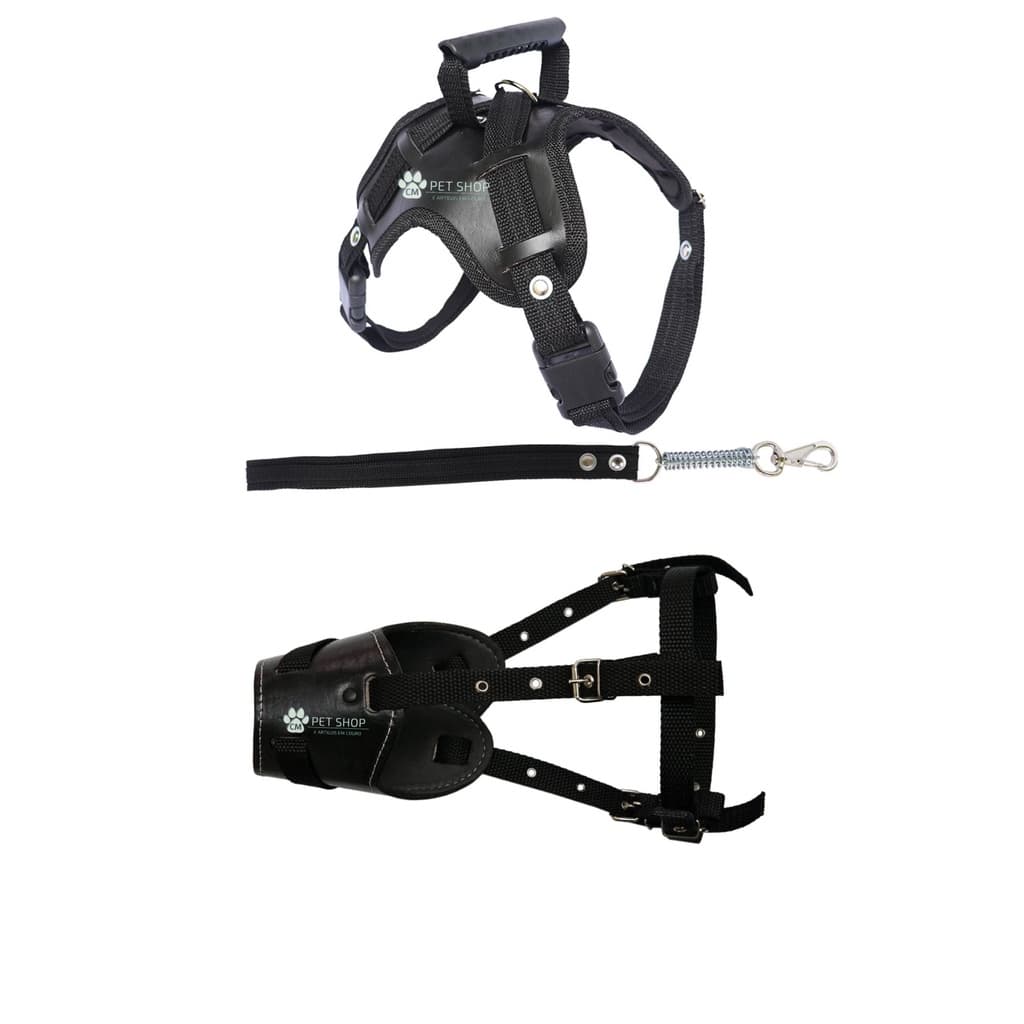 Kit Peitoral Stilo E.V.A. Sintético Resistentemente Leve Focinheira E Guia