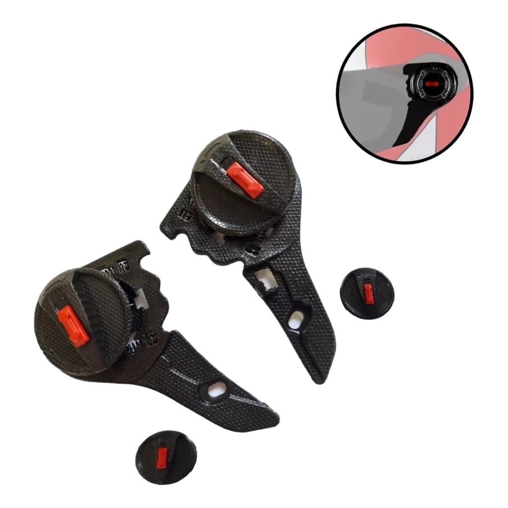 Kit Reparo Botão Fixação Gt Fw3 Ls2 Ff358 Ff396 Completo Capacete