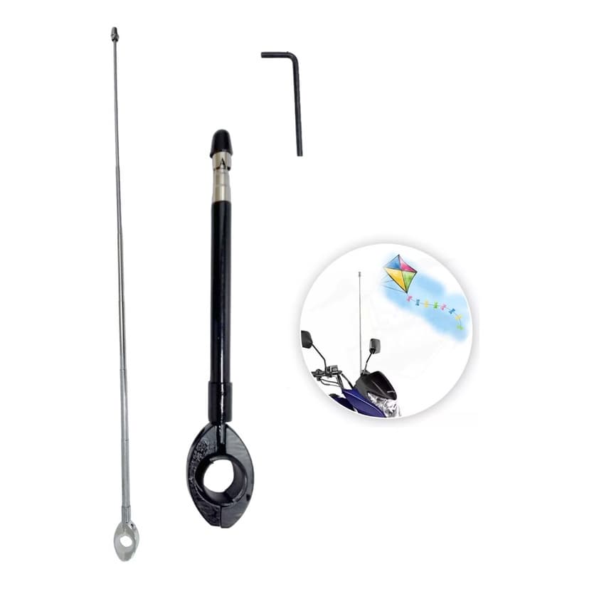 Antena Moto Guidão Retrátil Corta Pipa Cerol 6 Estagio Inox