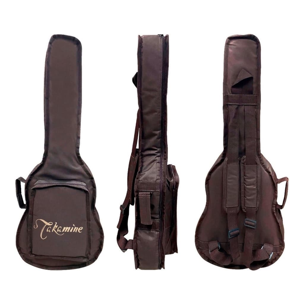 CAPA P/ VIOLÃO FOLK LUXO CARGO NY-600 "TAKAMINE" MARROM