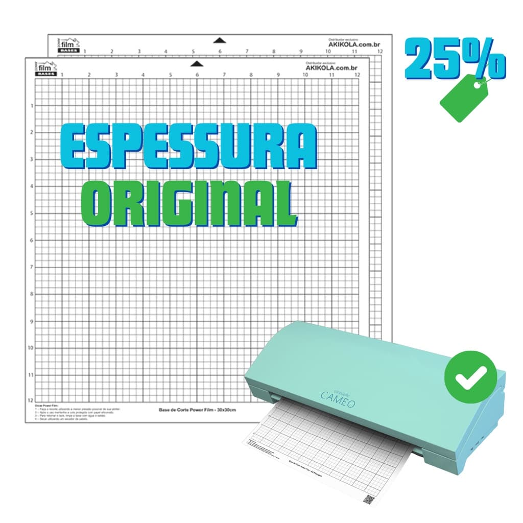 KIT 2 Base de Corte 30x30 Transparente COMPATIVEL Silhouette Cameo 2, 3 - Com Cola