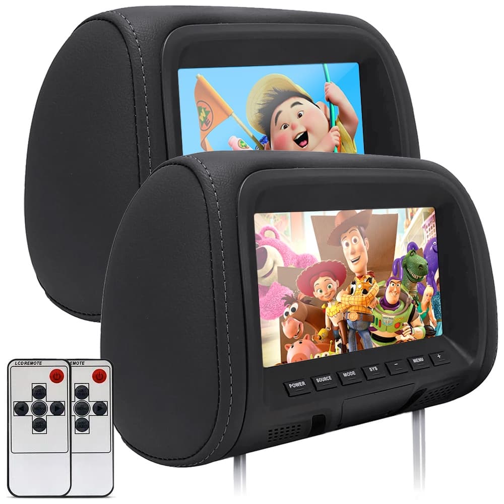 Par Encosto Com Tela Lcd Grafite Cinza Escuro Toyota Rav4 2004 2005 2006 2007 2008 7 Polegadas Replicação