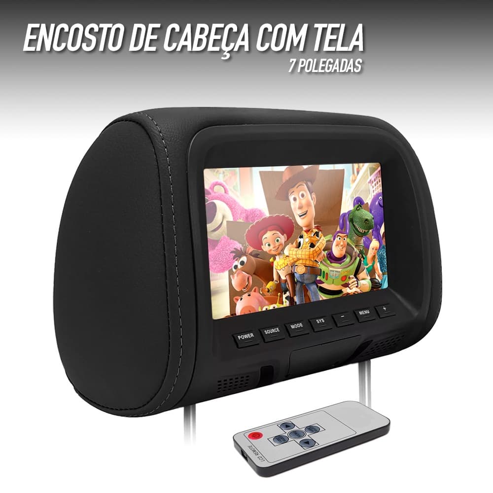 Encosto Com Tela Lcd Unidade Preto Mitsubishi ASX 2011 2012 2013 7 Polegadas Replicação