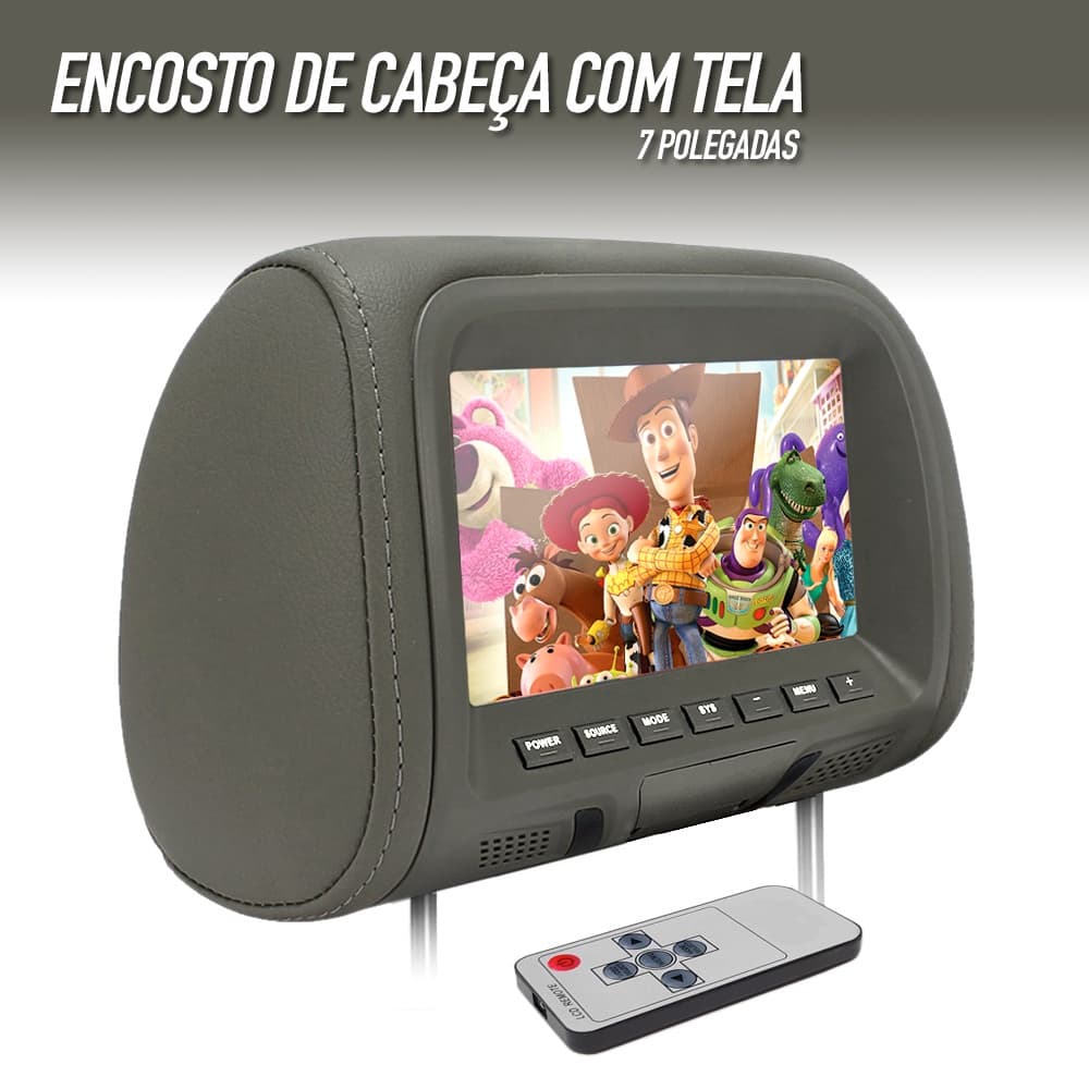 Encosto Com Tela Lcd Unidade Cinza Ford Ecosport 2003 2004 2005 2006 2007 7 Polegadas Replicação
