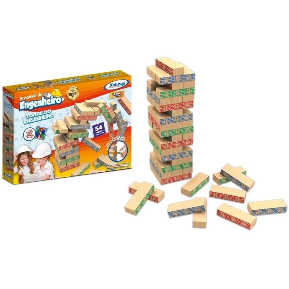 Jogo Torre Do Engenheiro Com 54 Peças - Xalingo