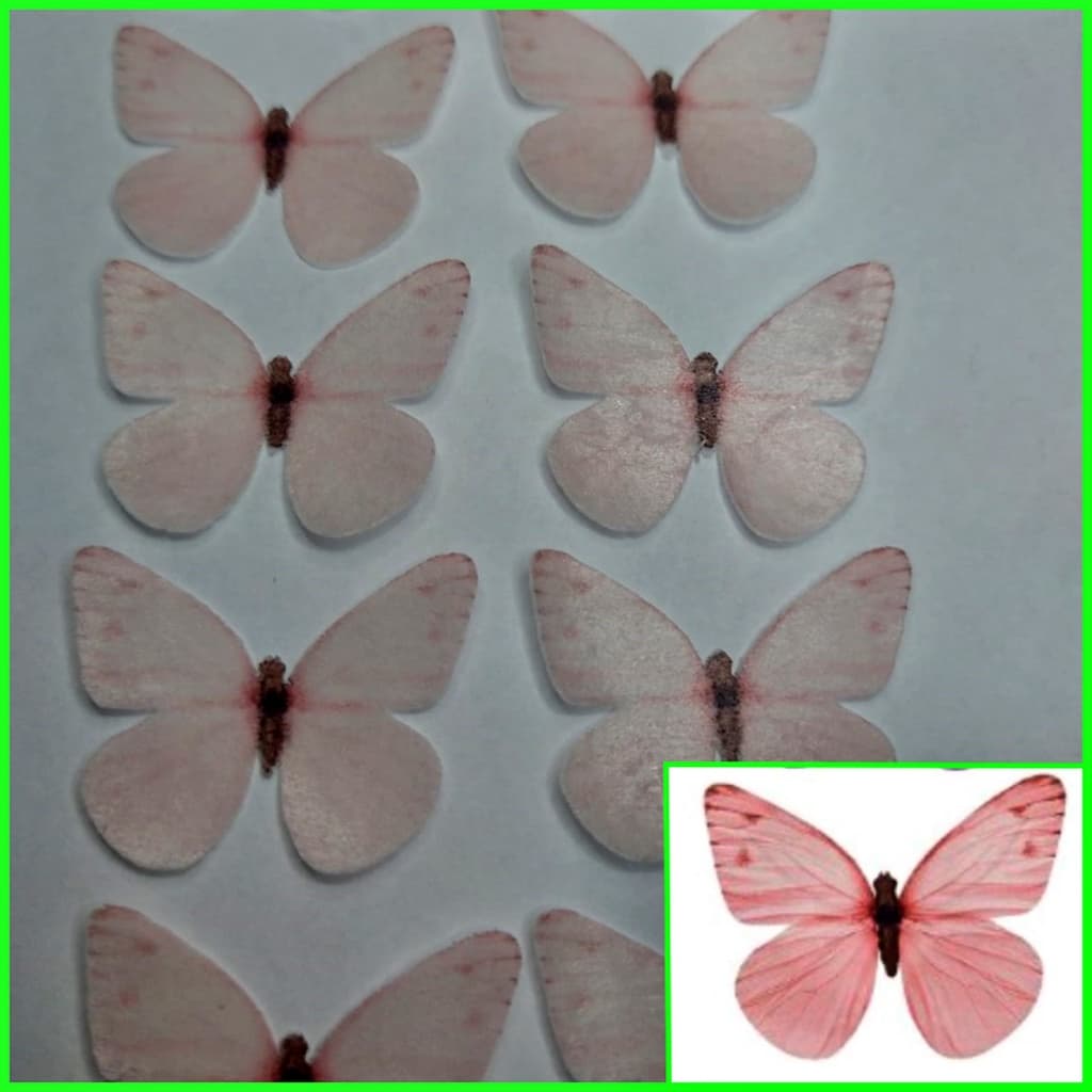 Borboleta Rosa Claro ( Kit Com 10 Un)
