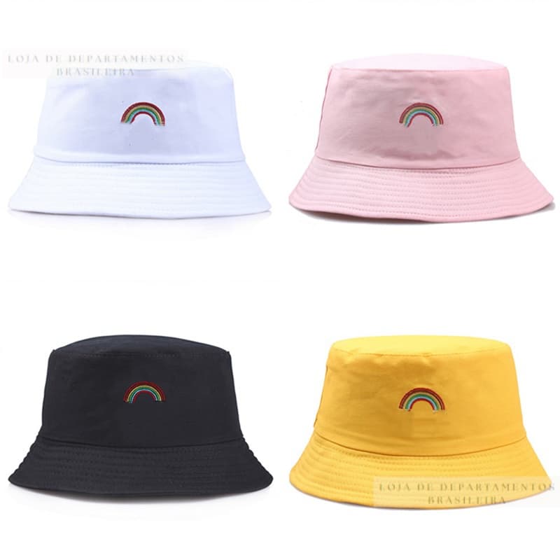 Chapéu Bucket De Tecido De Algodão / Chapéu Pescador Reto Casual Masculino Fashion Para Proteção Solar / Chapéu Panamá