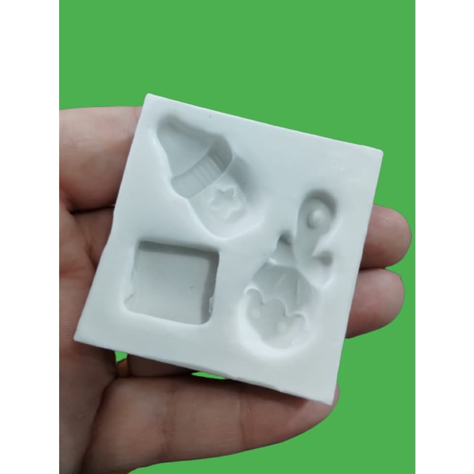 Molde Silicone Chocalho Mamadeira E Fralda Bebê
