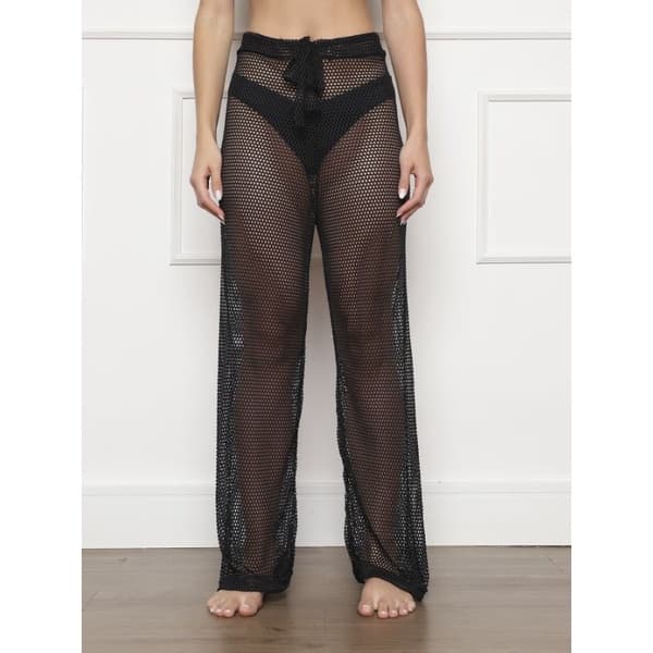 calça de praia de renda de amarrar